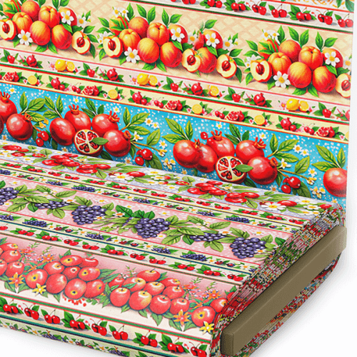 Tecido Tricoline Estampado Barrados Feira de Frutas 9050V425