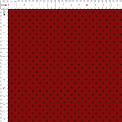 Tecido Tricoline Estampado Bolinha Poá Fundo Vermelho 03191-1097