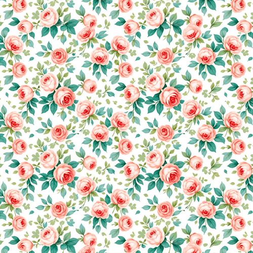 Tecido Tricoline Estampado Botões de Rosa Pequenas 9050V401