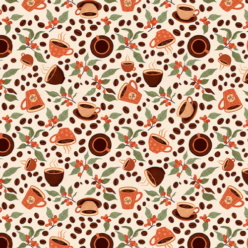 Tecido Tricoline Estampado Café da Tarde 9050V426