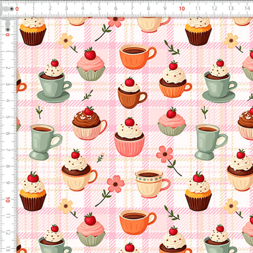 Tecido Tricoline Estampado Café Gourmet 9050V422