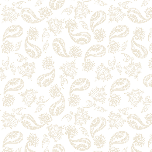 Tecido Tricoline Estampado Cashmere Fundo Branco 1421v203