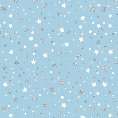 Tecido Tricoline Estampado Céu Estrelado Fundo Azul 2134v002