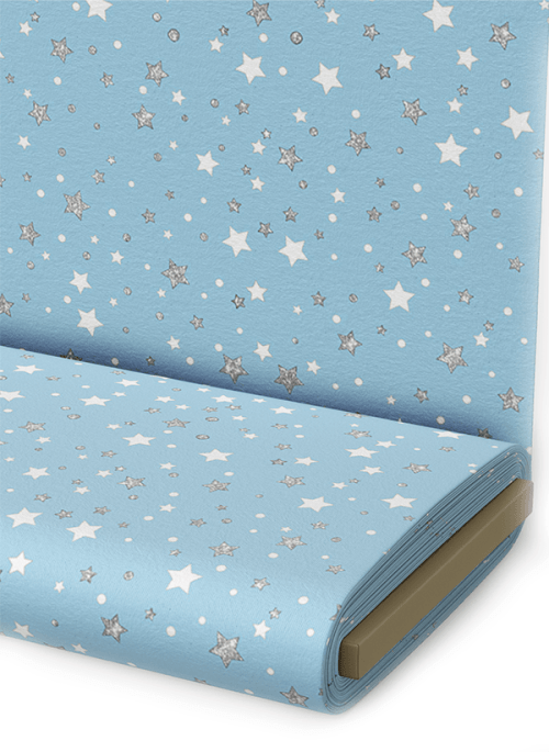 Tecido Tricoline Estampado Céu Estrelado Fundo Azul 2134v002