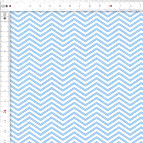 Tecido Tricoline Estampado Chevron Azul Claro Pequeno 1209vr06