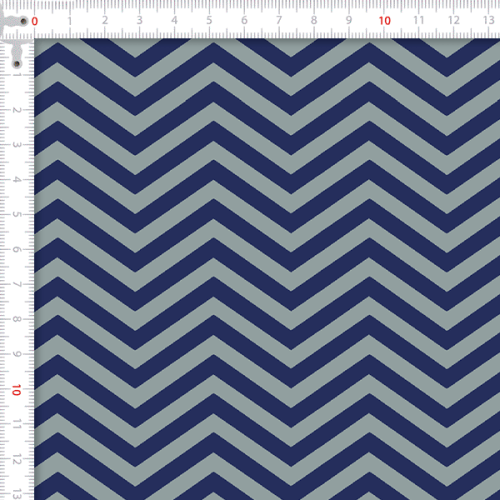 Tecido Tricoline Estampado Chevron Azul Claro e Azul Escuro 2625v04
