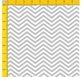 Tecido Tricoline Estampado Chevron Cinza Pequeno 1209vr01