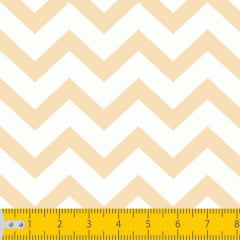 Tecido Tricoline Estampado Chevron Creme 1068v08