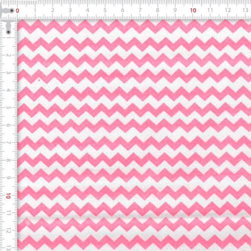Tecido Tricoline Estampado Chevron Double Rosa 182046v03