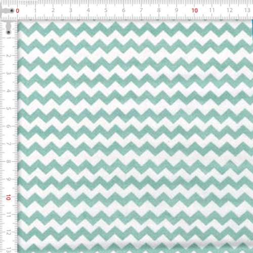 Tecido Tricoline Estampado Chevron Double Verde Água 182047v04