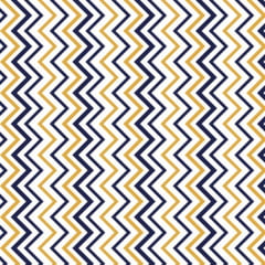 Tecido Tricoline Estampado Chevron Vertical Azul e Amarelo 1885