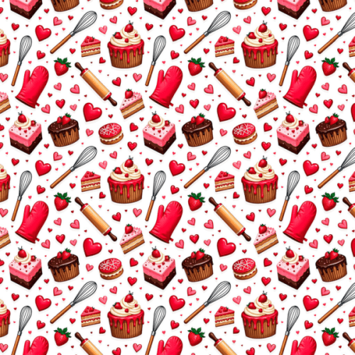 Tecido Tricoline Estampado Confeitaria do Amor 9050v308