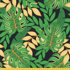 Tecido Tricoline Estampado Costela de Adão Verde 6175v01