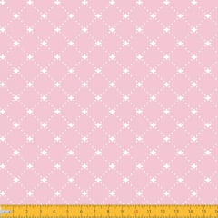 Tecido Tricoline Estampado Decorado Fundo Rosa 1192v081