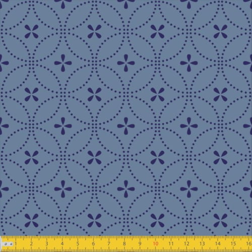 Tecido Tricoline Estampado Entrelinhas Azul Must Have 1234v02