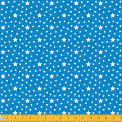 Tecido Tricoline Estampado Estrelas Fundo Azul Médio 1229v094
