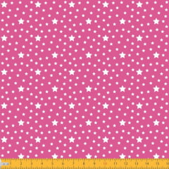Tecido Tricoline Estampado Estrelas Fundo Pink 1229v108