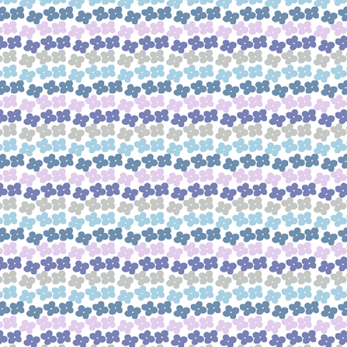 Tecido Tricoline Estampado Faixas de Flores Azul 5165V002