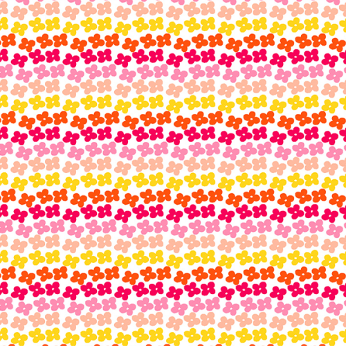 Tecido Tricoline Estampado Faixas de Flores Colorido 5165V004