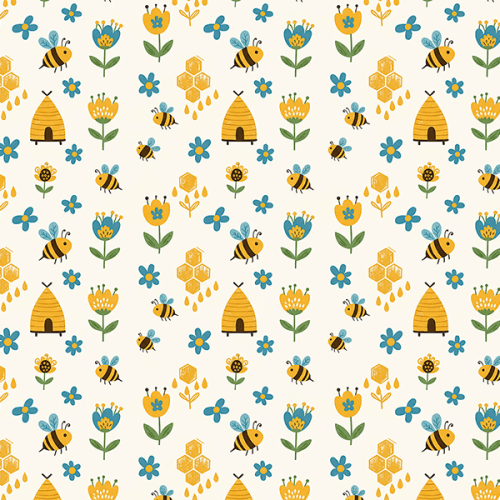 Tecido Tricoline Estampado Fazenda de Mel 9050V440