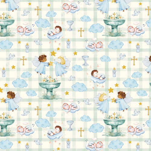 Tecido Tricoline Estampado Festa dos Anjinhos Xadrez 9050V448