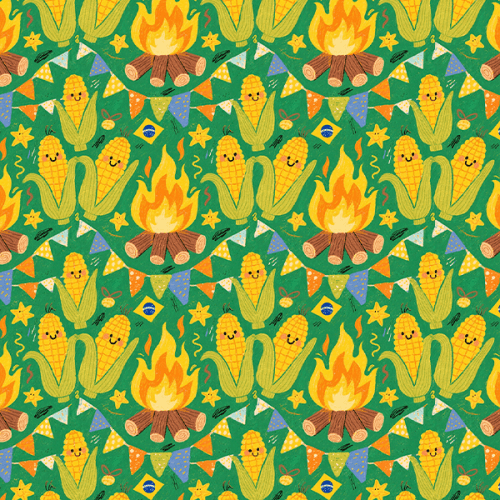 Tecido Tricoline Estampado Festa Milhos Junino 9050v450