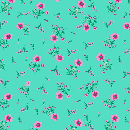 Tecido Tricoline Estampado Flor Miúda Verde 5162v002