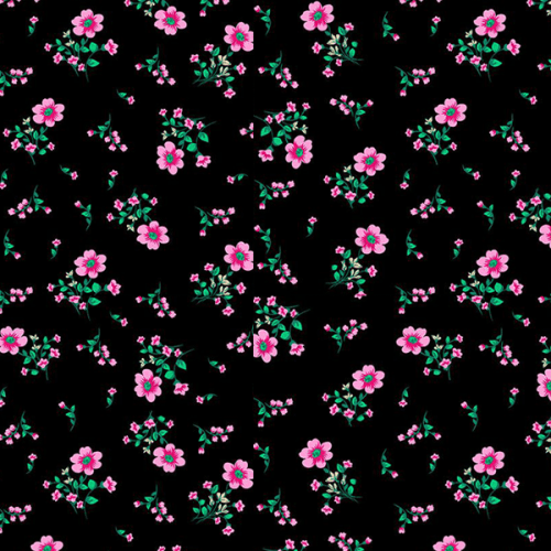 Tecido Tricoline Estampado Flor Miúda Preto 5162V004