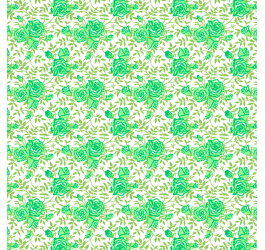 Tecido Tricoline Estampado Floral Barrado Fundo Verde 16227