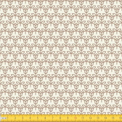 Tecido Tricoline Estampado Floral Tulipa Delicado Fundo Bege 1650v057