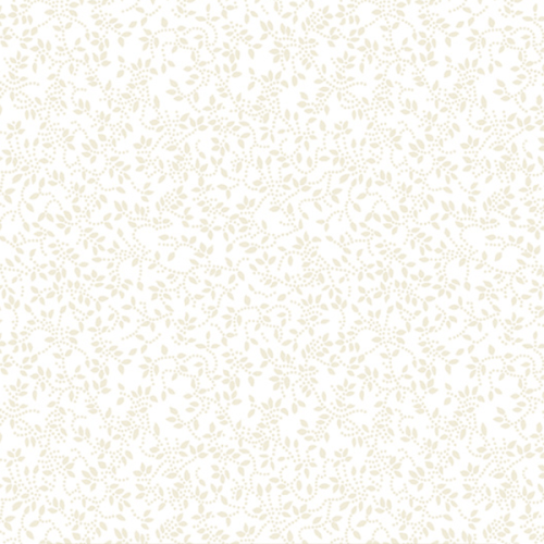 Tecido Tricoline Estampado Floral Ramificado Branco 1047v203