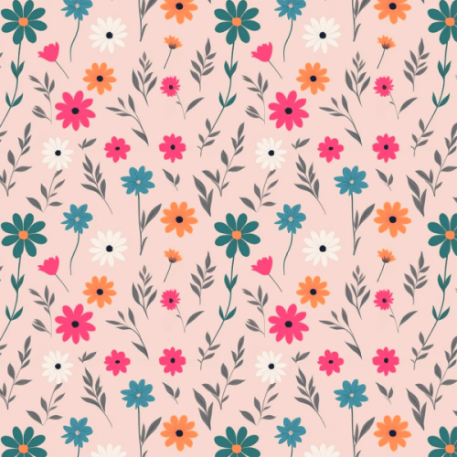 Tecido Tricoline Estampado Flores Graciosas Fundo Rosa Candy 9050v285