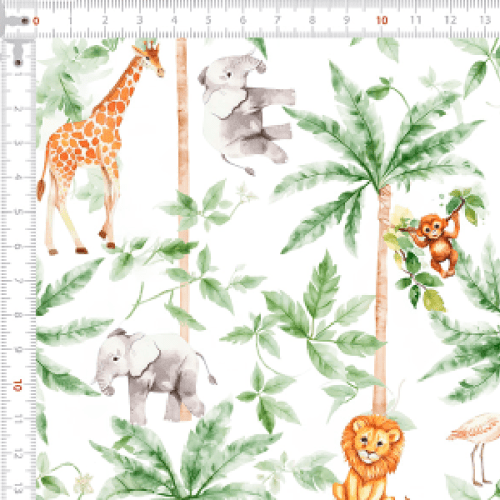 Tecido Tricoline Estampado Florestas dos Animais 9050v332