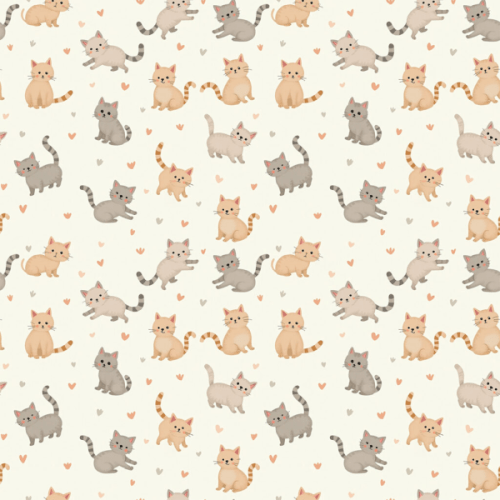Tecido Tricoline Estampado Gatinhos Love 9050v340