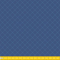 Tecido Tricoline Estampado Geométrico Trançado Azul 1186v04