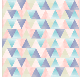 Tecido Tricoline  Estampado  Grid de Triângulos Coloridos 8110v02
