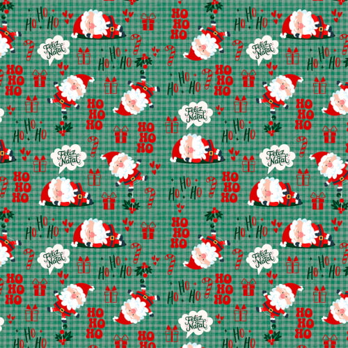 Tecido Tricoline Estampado Ho Ho Ho Natal 6227v001