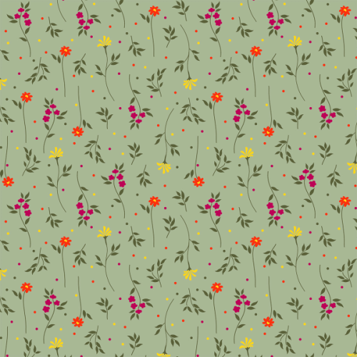 Tecido Tricoline Estampado Jardim da Aurora Fundo Verde 4119V005