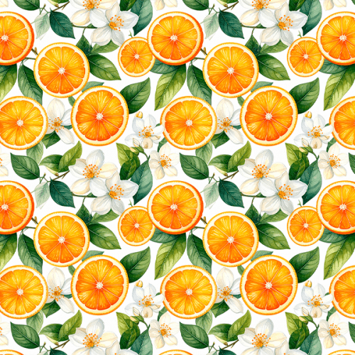 Tecido Tricoline Estampado Laranjal 9050V415