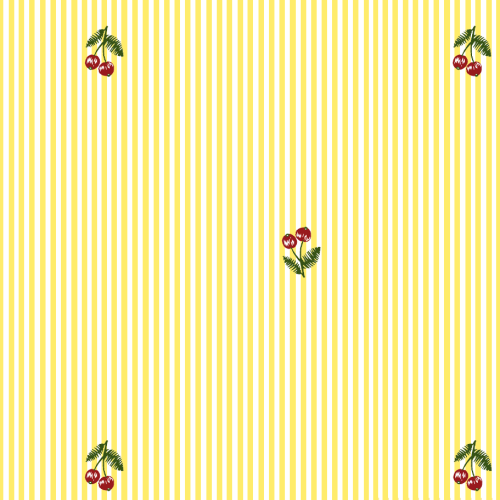 Tecido Tricoline Estampado Listrado Cereja Amarelo B1108v04 Tecido Tricoline Estampado Listrado Cereja Amarelo B1108v04