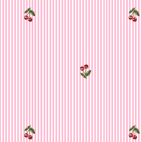 Tecido Tricoline Estampado Listrado Cereja Rosa B1108v03 Tecido Tricoline Estampado Listrado Cereja Rosa B1108v03