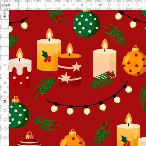 Tecido Tricoline Estampado Luzes de Natal 6234v001