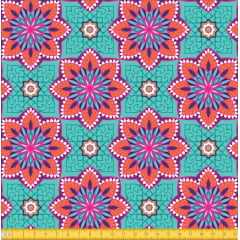 Tecido Tricoline Estampado Mandalas Flor Do Oriente Tifanny  6170v01