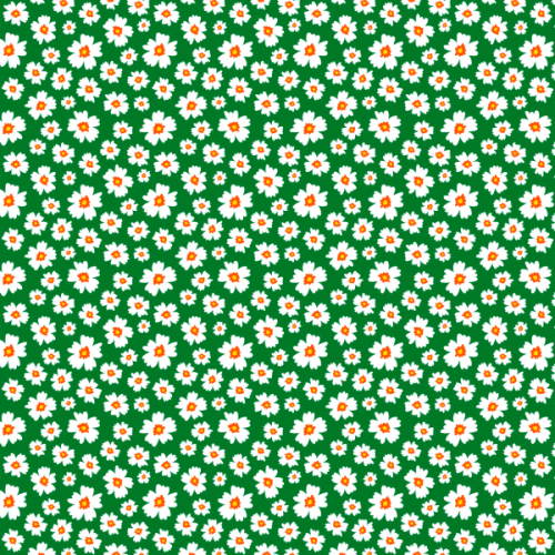 Tecido Tricoline Estampado Margaridas Fundo Verde 3086v025 Tecido Tricoline Estampado Margaridas Fundo Verde 3086v025