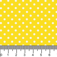 Tecido Tricoline Estampado Micro Bolinhas Brancas Fundo Amarelo 1001v134