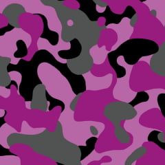 Tecido Tricoline Estampado Militar Camuflagem Pink 2799v01