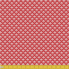 Tecido Tricoline Estampado Mini Floral Lírio Real Fundo Vermelho 1195v106