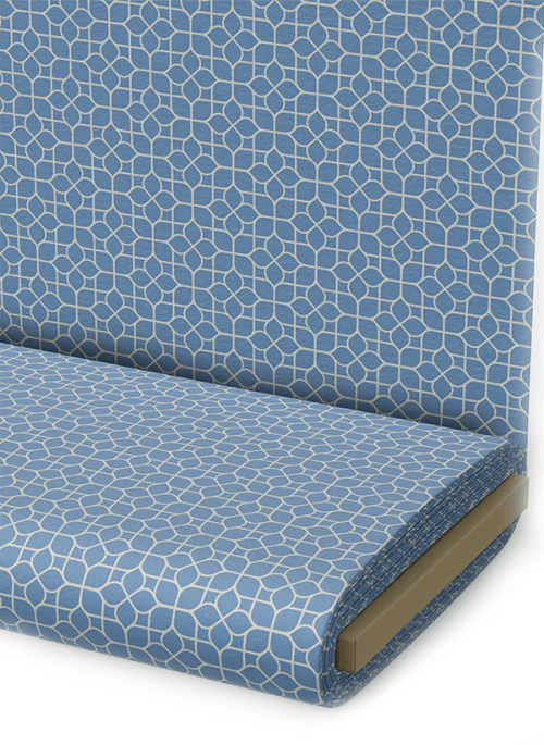 Tecido Tricoline Estampado Mosaico Floral Azul Claro 1423V131