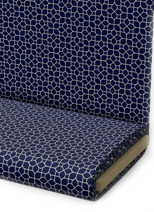 Tecido Tricoline Estampado Mosaico Floral Azul Marinho 1423V136