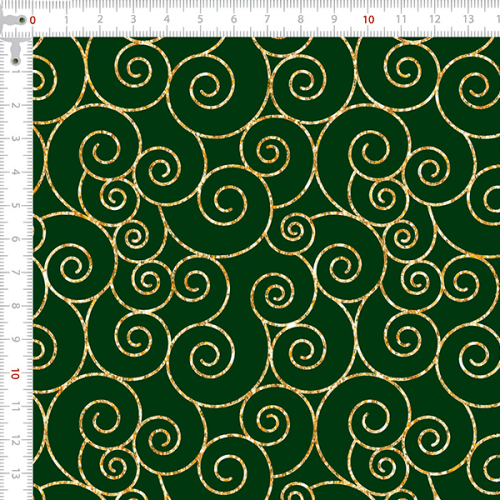 Tecido Tricoline Estampado Natal Geométrico Verde 1166v059